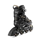Movino Inline Skates | Cruzer B2 | Verstellbare Rollschuhe | Inline-Skates | S(30-33) | ABEC9-Lager | große Räder 70 mm | Dreistufiges Befestigungssystem: Schnalle, Schnürsenkel und Gürtel - 3