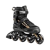 Movino Inline Skates | Cruzer B2 | Verstellbare Rollschuhe | Inline-Skates | S(30-33) | ABEC9-Lager | große Räder 70 mm | Dreistufiges Befestigungssystem: Schnalle, Schnürsenkel und Gürtel - 5