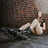 Movino Inline Skates | Cruzer B2 | Verstellbare Rollschuhe | Inline-Skates | S(30-33) | ABEC9-Lager | große Räder 70 mm | Dreistufiges Befestigungssystem: Schnalle, Schnürsenkel und Gürtel - 6